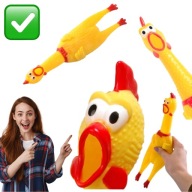 ZABAWKA PISZCZĄCA DLA PSA ANTYSTRESOWA MOCNA GRYZAK KURCZAK ŻÓŁTA | REVERSE