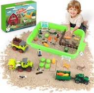 Zestaw piasku kinetycznego farma zwierzęta traktor