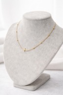 Celebrytka Stal Różaniec Krzyż Krzyżyk