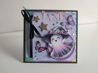 Kartka urodzinowa ręcznie robiona, urodziny, duszek Halloween