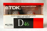 TDK D - 46 min ! * NOWA, NOS, TDK D46 D 46, 1988r *Japan* Jedyna na Allegro