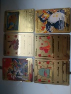 6x karty pokemon metalowe metal