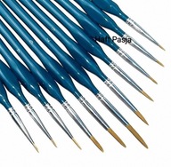 PĘDZLE 11 sztuk MALOWANIE PO NUMERACH CIENKIE DO PRAC PRECYZYJNYCH