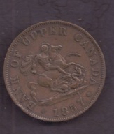 Kanada - Token - Bank Górnej Kanady - 1/2 Pensa 1857 rok