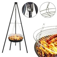 PALENISKO OGRODOWE GRILL NA OGNISKO 80cm RUSZT STALOWY TRÓJNÓG DUŻE SOLIDNE