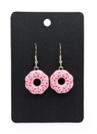 Kolczyki Pączki Donuty jasny róż dla kobiet dzieci na imprezę urodziny