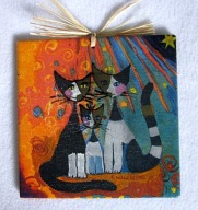 Robótkownia Kafelek obrazek 15x15 Kot Koty trzy pom. z le.