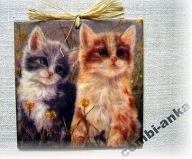 Robótkownia Kafelek obrazek 15x15 Kot Koty Kotki dwa