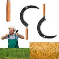 SIERP RĘCZNY GŁADKI STALOWY 35x18.5CM KOSA RĘCZNA DO TRAWY ZBÓŻ CHWASTÓW