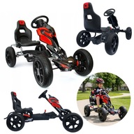Gokart na Pedały Duży Koła Piankowe Hamulec do 60kg 5-12 Lat Scout Czerwony