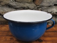 Stary Sygnowany Emaliowany nocnik z Uchem_DONICZKA_VINTAGE PRL