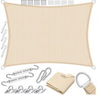 ŻAGIEL PRZECIWSŁONECZNY TRÓJKĄTNY 2x3 M KREMOWY HDPE m119