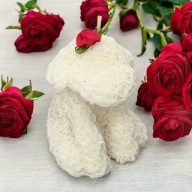 Świeca DEKORACYJNA Piesek z Róż Pies SOJOWA Prezent na Walentynki