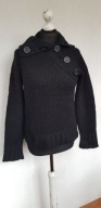 VERO MODA sweter z golfem czarny angora r.L