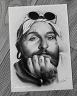 Portret Teddy Swims A5 ręcznie rysowany