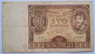 Banknot II RP 100 zł 1934 rok SERIA: BH znak wodny +x+