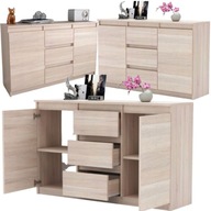 KOMODA ZE SZUFLADAMI DĄB SONOMA DUŻA BEZUCHWYTOWA SZAFKA AGA