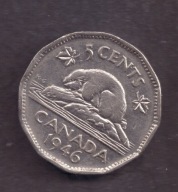 Kanada - 5 Cents 1946 rok