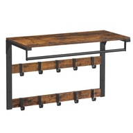 Wieszak na ubrania płaszcze do przedpokoju z półką ścienny vintage