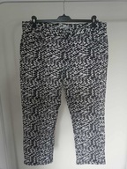spodnie dżins strecz gina benotti 48 białe czarne wzorek ze średnim stan