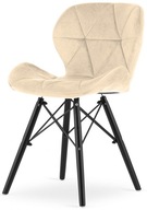 Krzesło Lugano welur beżowy 1 szt.