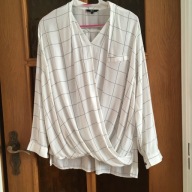BLUZKA ELLOS SWEDEN ECRU ZAKLADANA 42(XL-2XL) KRATA ECRU-CZARNA