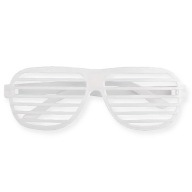 Okulary Imprezowe Ozdobne RETRO Neon Białe Styl Shutter Shades Party