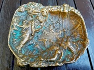 STARA MOSIĘŻNA PATERA RELIEF PŁASKORZEŹBA OBRAZ SCENKA DRASTYCZNA -MOSIĄDZ