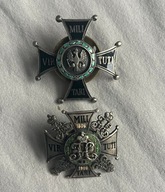 Odznaka pamiątkowa Gwardyjskiego Wołyńskiego Pułku 1906r srebro + krzyż VM