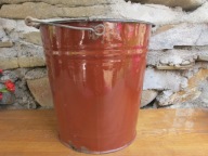 Stare SYGNOWANE emaliowane wiaderko_VINTAGE PRL