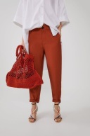 M A N G O cygaretki czerwone bordowe spodnie balonowe ceglaste burgundowe