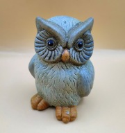 SOWA z ceramiki śliczna sówka KOLEKCJONERSKA 11 cm