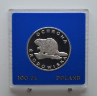 100 złotych - 1978 r. - Bóbr - srebro