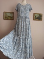 GINA śliczna długa sukienka z falban łączka 34/36