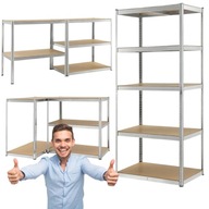 REGAŁ MAGAZYNOWY METALOWY WCISKANY DO GARAŻU NOWY 180x90x30cm 875KG FUNFIT