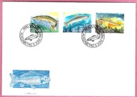 Liechtenstein 1989, FDC ryby, szczupak, troć, śliz