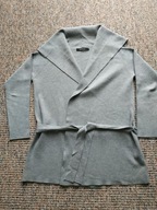 Sweter damski szary dłuższy z paskiem RESERVED