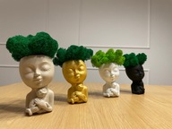 Doniczka betonowa z chrobotkiem kot, dekoracja, prezent