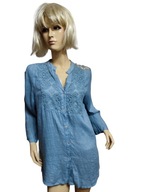 włoska KOSZULA LNIANA haftowana rękaw pod. 38/40