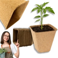 DONICZKI TORFOWE DO ROZSADY 18 SZTUK 8X8 P8 PRODUKCYJNE SADZONKI POMIDORY