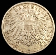 Lubeka 3 Marki 1908 Rzadka moneta