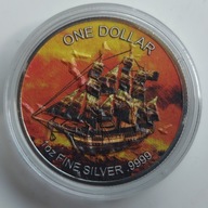 1 dolar HMS BOUNTY 2019r. COOK ISLANDS srebro 1uncja
