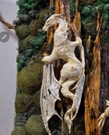 Chrobotek Smoki rzeźbiony obraz z mchem fantastyka 3D