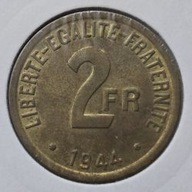 *FRANCJA [0125]*2 franki 2 FR 1944 Czwarta Republika MENNICA USA Filadelfia