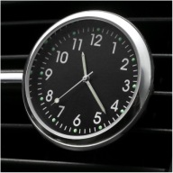 Zegarek Samochodowy Dekoracyjny Czarny Metalik Black - Zegar + Uchwyt Klips