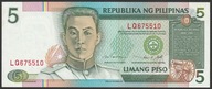 Filipiny 5 piso 1995 - Emilio Aguinaldo - stan bankowy UNC -