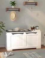 Skrzynia do przechowywania siedzisko ławka ze schowkiem pojemnik Biała