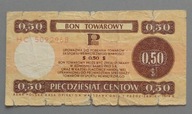 50 centów BON PEWEKS-u z 1979 roku seria HC , większy rozmiar