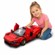 Klocki techniczne futurystyczne auto czerwone drzwi unoszone 275.el sport