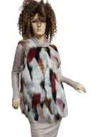 KAMIZELKA FUTRZANA kolorowa 38/40